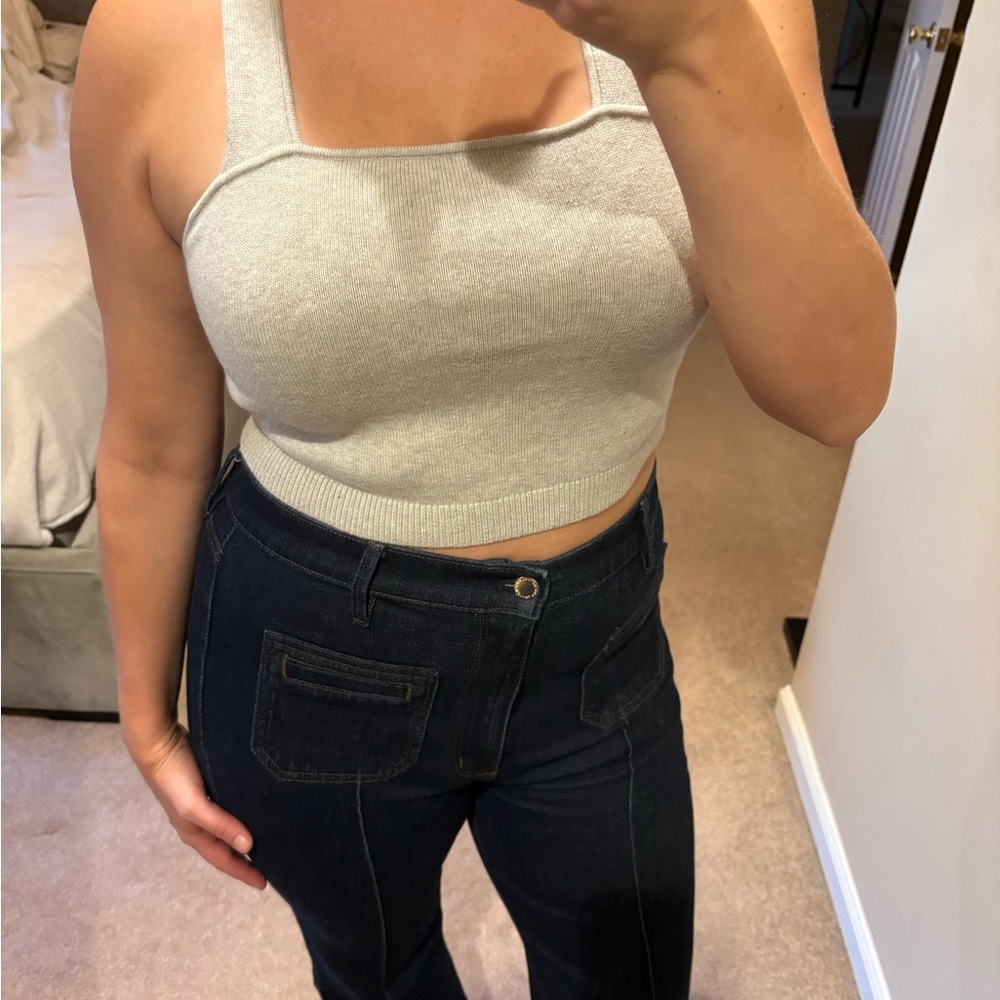 NWT Theory crop tank cotton cashmere Large